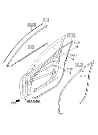 821203R000-Weatherstrip, front door frame, rh