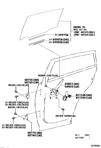 698030R040-REGULATOR SUB-ASSY, REAR DOOR WINDOW, RH
