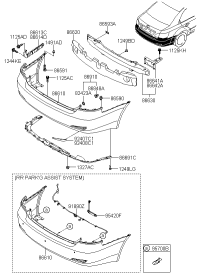 866100R500-Cover assy-rr bumper