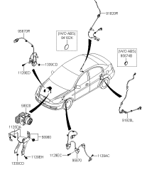 956711E100-Sensor assy-ABS front wheel, rh
