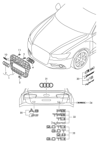 4GD853651B-GRILLE, RADIATOR