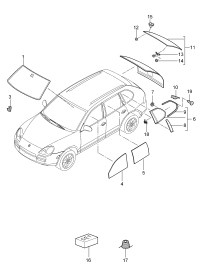 95554501104-WINDOW GL ASSY R