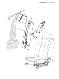 9073035-Adjuster, front seat belt guide