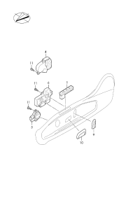3GB959769-Switch, memory function for seat & back adj