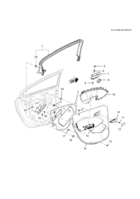 23326404-Garnish, rear door window (including 24)