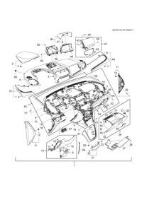 95055254-Damper, instrument panel box door (19 parts)