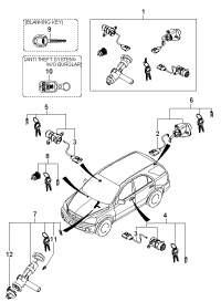 819003EB30-KEY SUB SET-STEERING LOCK