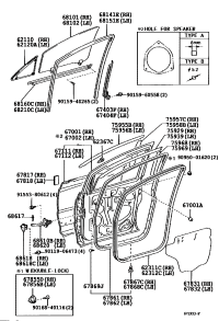 6810128210-GLASS SUB-ASSY, FRONT DOOR, RH