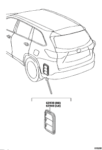 629300E030-Duct assy, roof side, rh