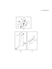 94531998-Garnish, center pillar, upper (incl 2-8)