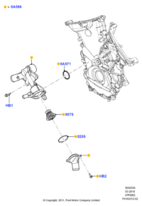 7T4Z8590A-GASKET,W.PUMP INLET