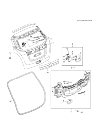95129202-Seal, tailgate handle