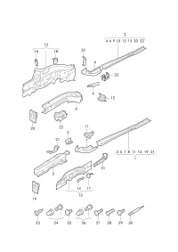 L5Q0803091T-Rail with stiffener and weld nut