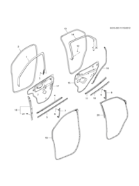 95352296-Weatherstrip, r. rr. door inner