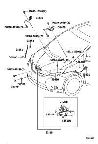 5361008010C0-LEVER SUB-ASSY, HOOD LOCK CONTROL