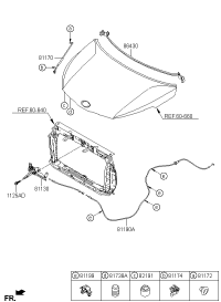 81170H7000-Stay assy-hood