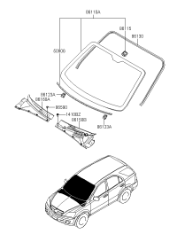 861373E000-MOULDING-W/SHLD GLASS