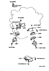 1237150010-INSULATOR, ENGINE MOUNTING, REAR