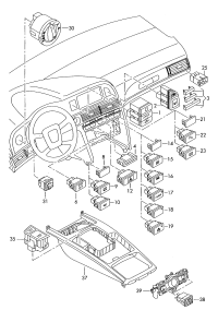 4F1927227B-Knob, for glove box & display unit
