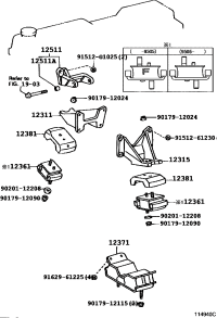 1237166030-INSULATOR, ENGINE MOUNTING, REAR NO.1