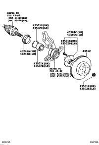 435020E040-HUB SUB-ASSY, FRONT AXLE, RH/LH