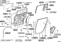 681030E110-GLASS SUB-ASSY, REAR DOOR, RH