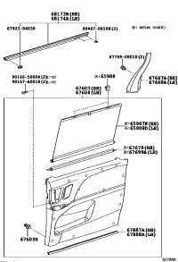 6768008200B0-BOARD SUB-ASSY, REAR DOOR TRIM, RH
