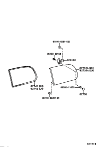 6291060060A0-LOCK ASSY, QUARTER WINDOW