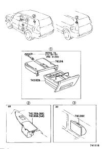 7413060080-RECEPTACLE ASSY, REAR ASH, RH