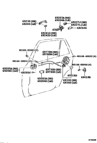 6922730070-COVER, REAR DOOR OUTSIDE HANDLE, RH