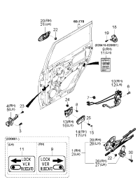 0K2FA72410-HANDLE ASSY-RR DR O/S RH