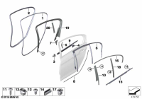 51357404029-Door, rear window rail seal, outer lh