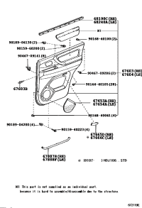6763060532A0-BOARD SUB-ASSY, REAR DOOR TRIM, RH