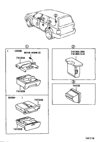 7413060070-RECEPTACLE ASSY, REAR ASH, RH