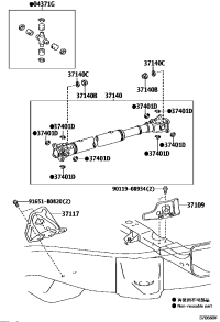 0437160200-Spider kit, front propeller shaft universal joint