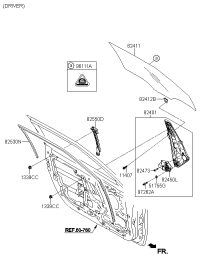 824012V010-REGULATOR ASSY-FR DR WDO LH