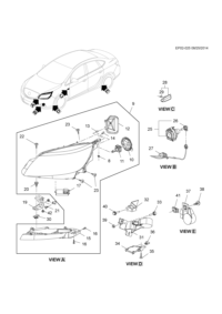13399656-Head lamp, (incl 8,10-17,20, 22,23)