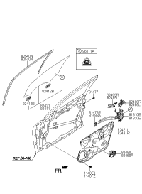 824113M020-GLASS DOOR LH FRONT