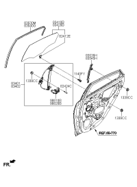 83401F9010-REGULATOR ASSY-RR DR WDO LH