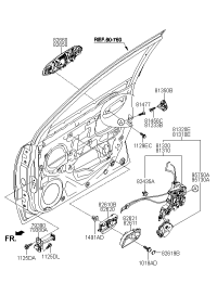 813111G000-LATCH ASSY-FR DR LH