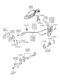 813203B310-Latch & actuator assy-fr dr otr rh