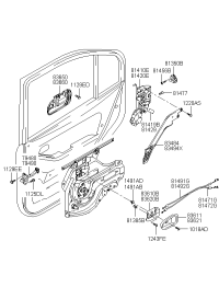 814102D011-Latch & actuator assy-rr dr lh