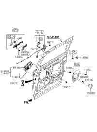 814204D010-LATCH ASSY-RR DR RH
