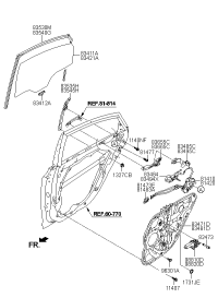834943S000-RETAINER-RR DR LATCH RH