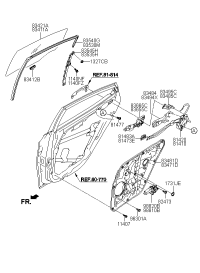834843X000-RETAINER-RR DR LATCH LH