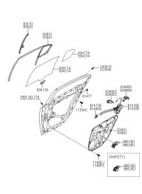 834113M010-GLASS DOOR LH REAR