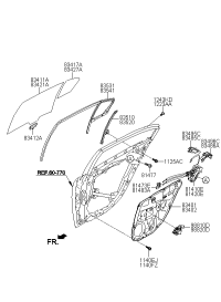 834113M011-GLASS DOOR LH REAR