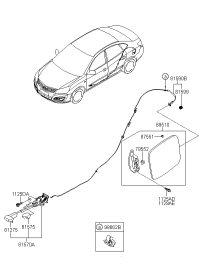 815902Q000-CATCH & CABLE ASSY-FUEL FILLER