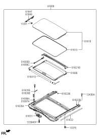 81613F2000-W/STRIP-SUNROOF GLASS