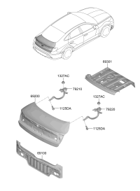 69910L4000-HINGE ASSY-TRUNK LID LH